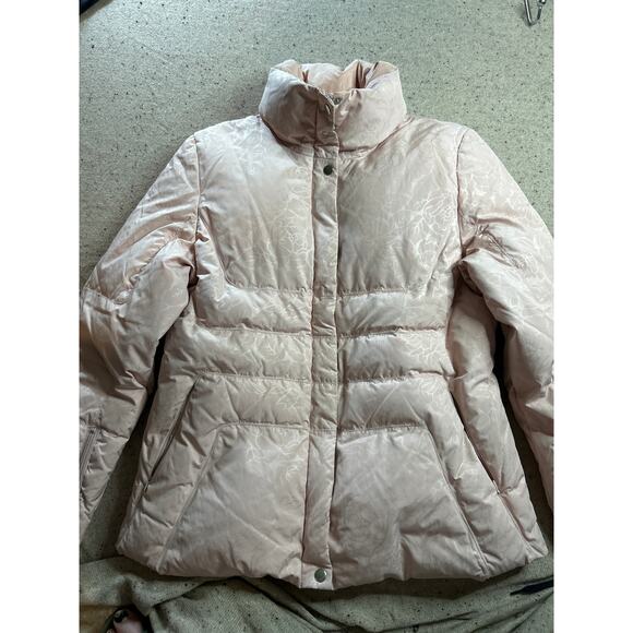 MacIntosh Pink Down Coat Large Tone-on-Tone Print Puffer Jacket Softgirl Winter - Picture 1 of 7